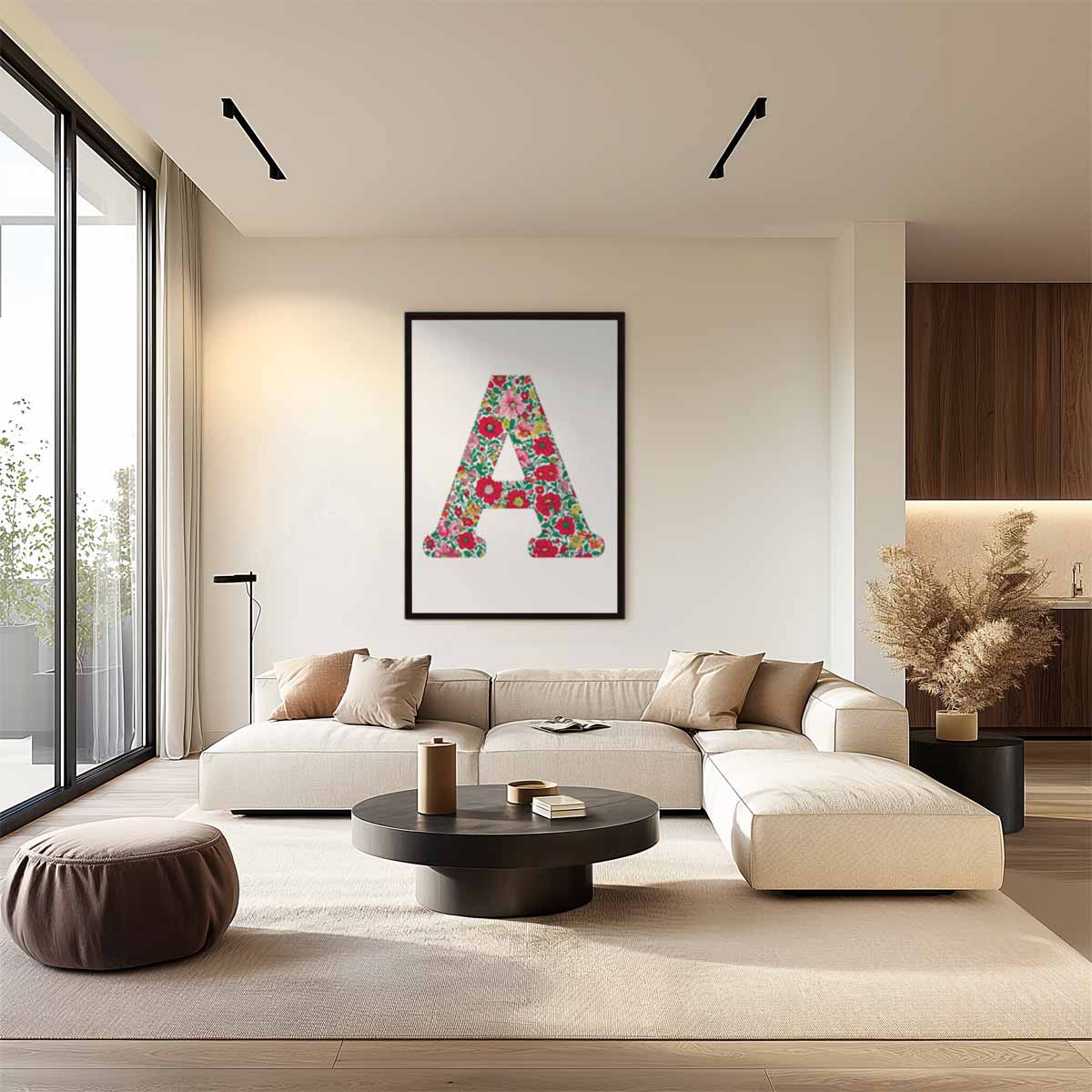 Bloemenalfabet Letter A Kunstwerk-canvas-dibond-plexiglas-wanddecoratie-WallArtistic