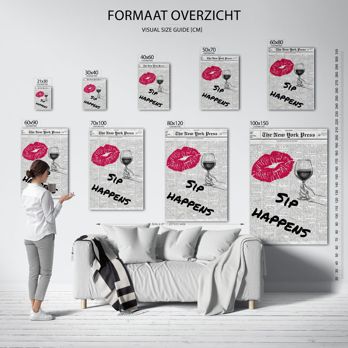 Wijn en lippenstift Poster