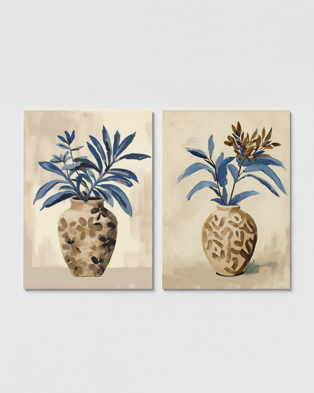Blauwe bladeren Posterset