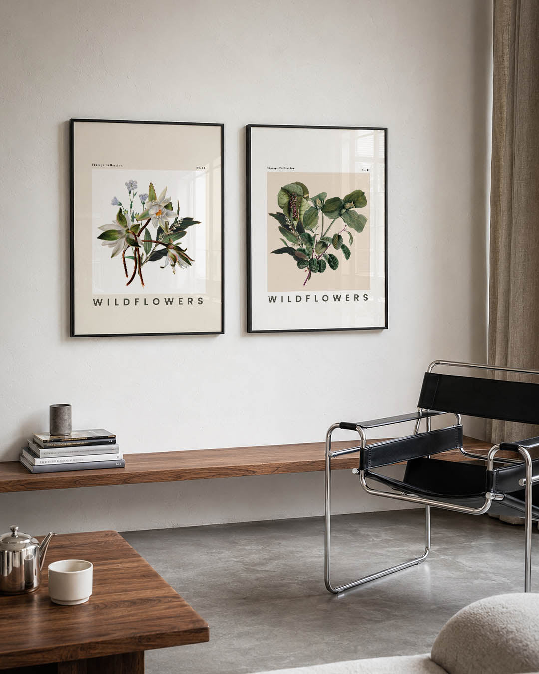 Bloemrijke illustratie Posterset