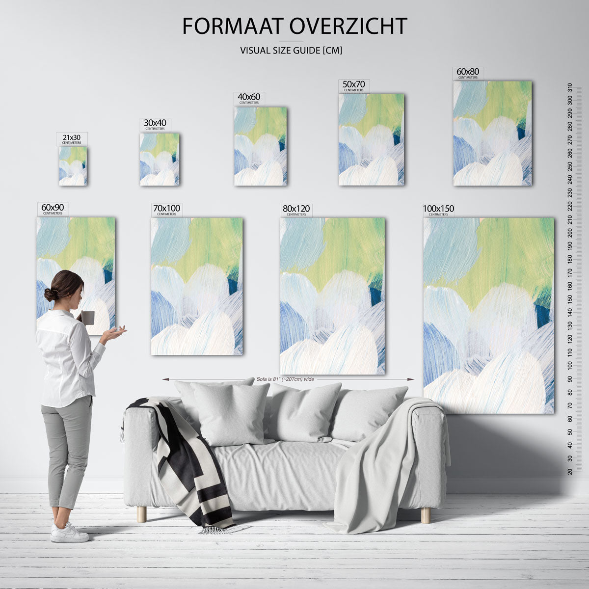 Abstracte penseelstreken Poster