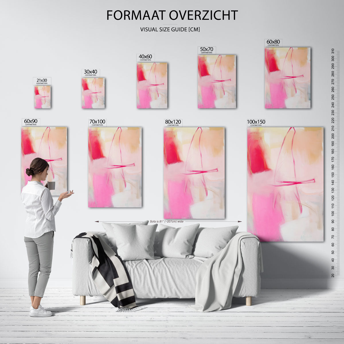 Abstracte roze vormen Poster