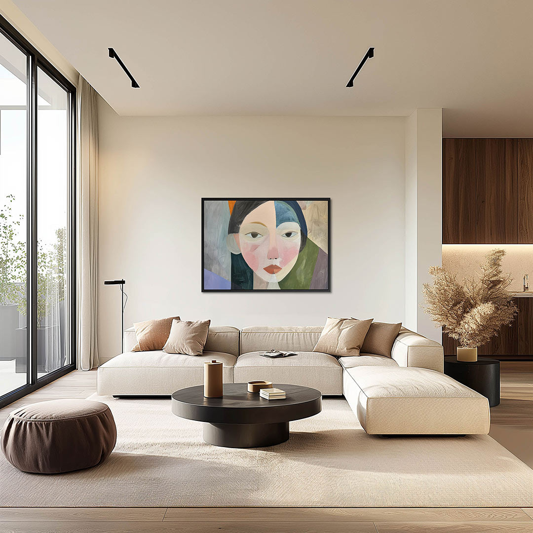 Geometrisch portret Kunstwerk