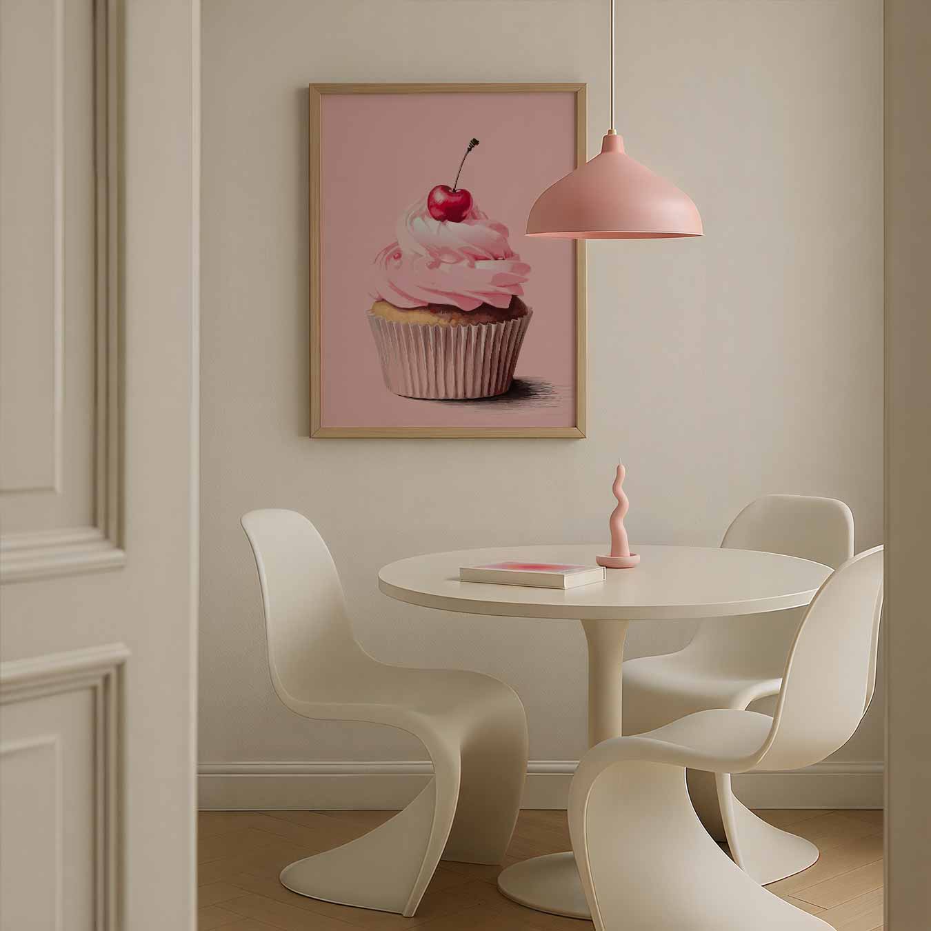 Cupcake met Kersje Poster-WallArtistic