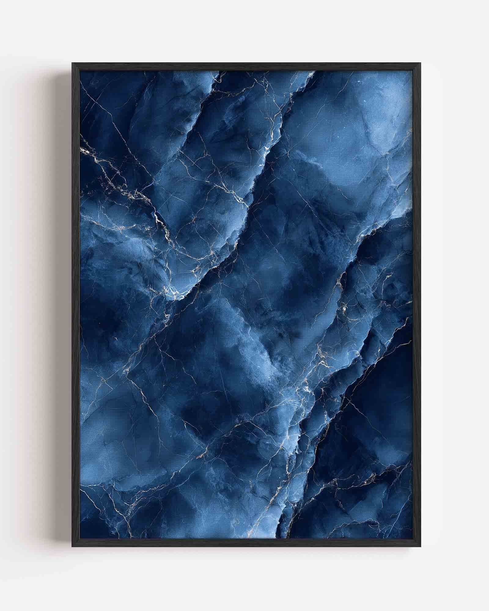 Blauwe marmerstructuur Poster