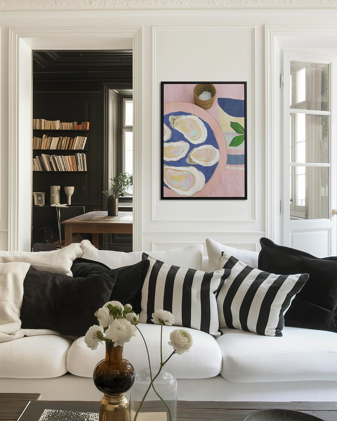 Oesters op bord Kunstwerk