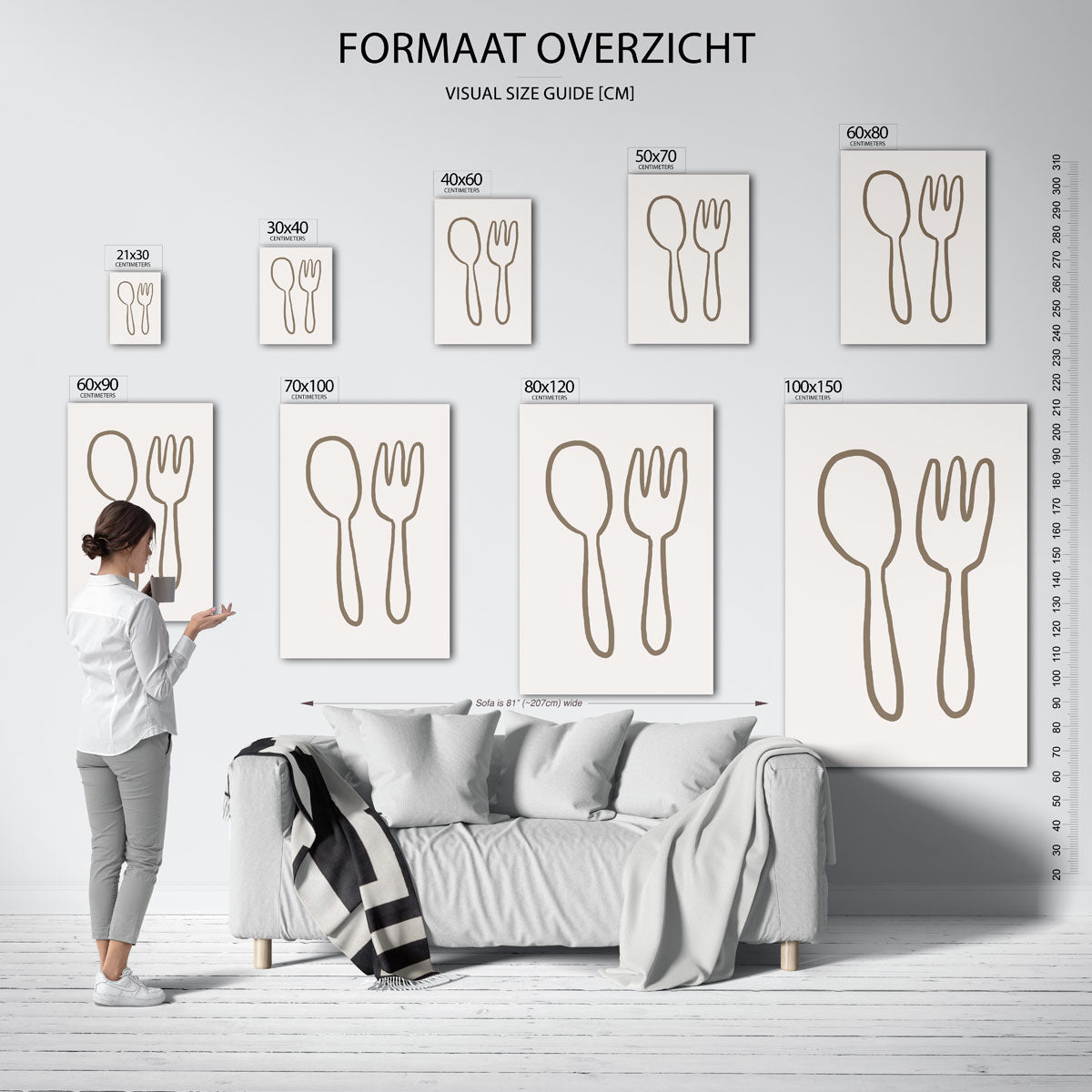 Lepel en vork Poster