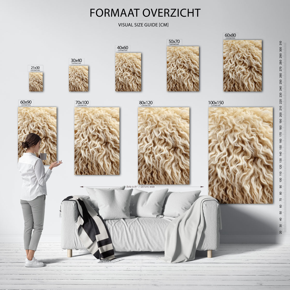 Golvend beige haar Poster
