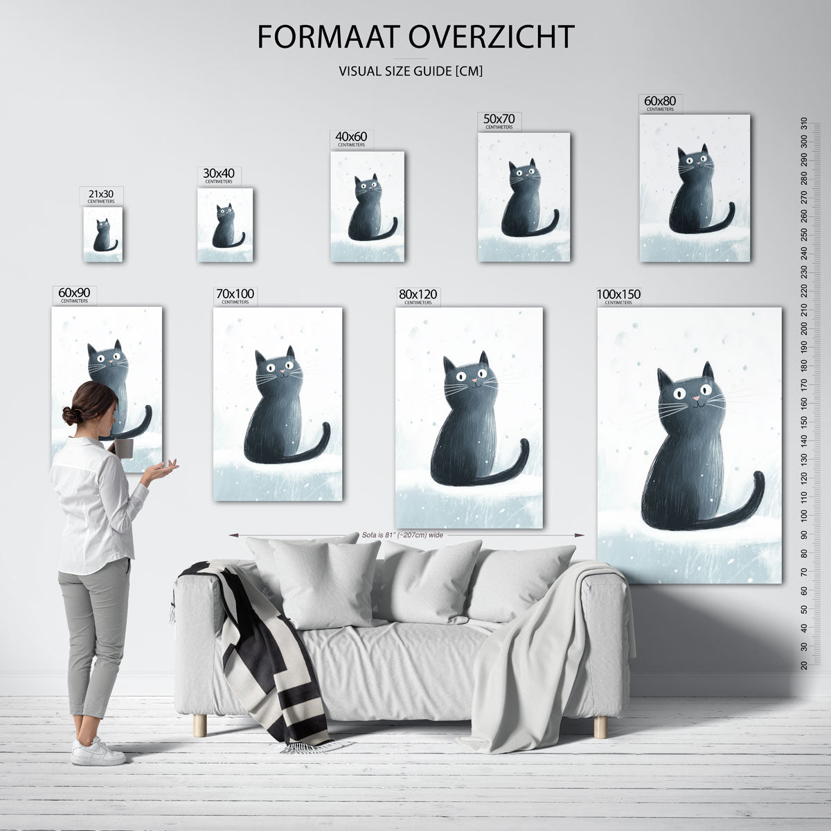 Zwarte kat Poster