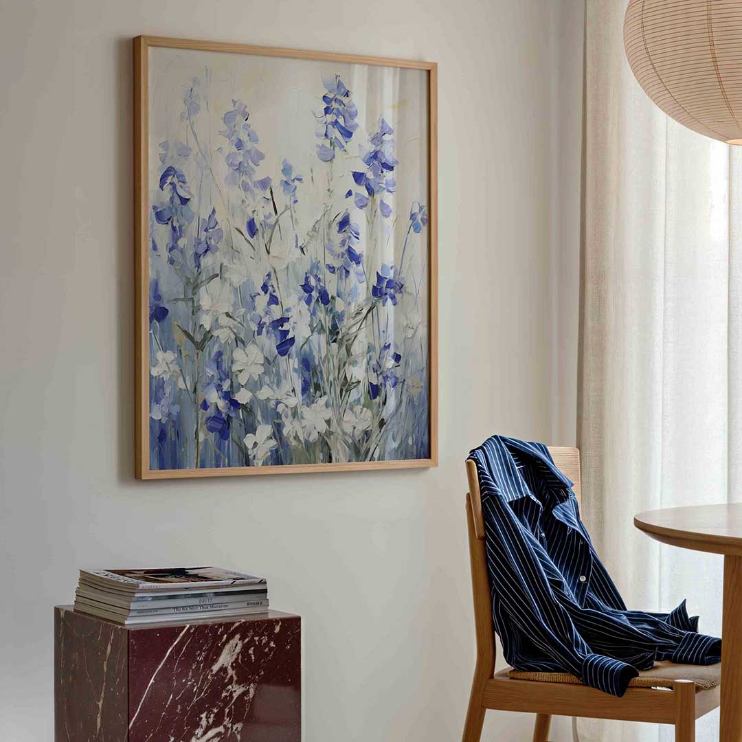 Blauwe bloemen Poster