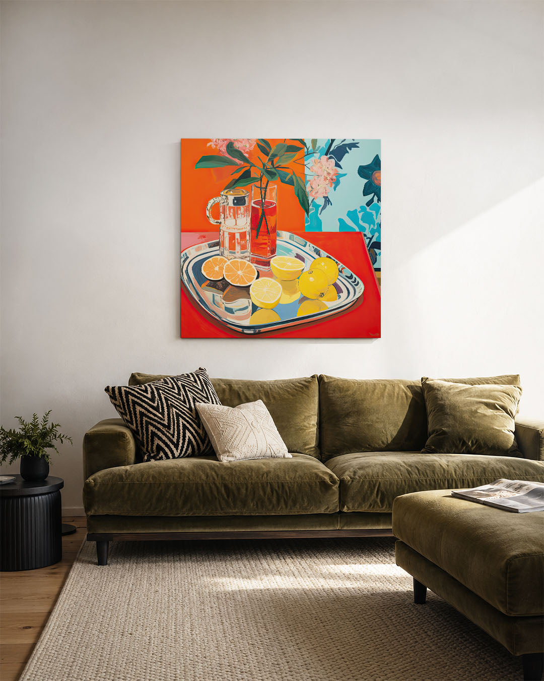 Levendige citrus compositie Kunstwerk