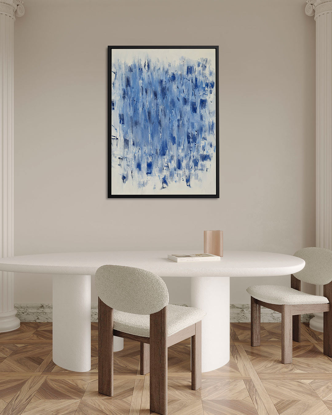 Dynamische blauwe streken Kunstwerk