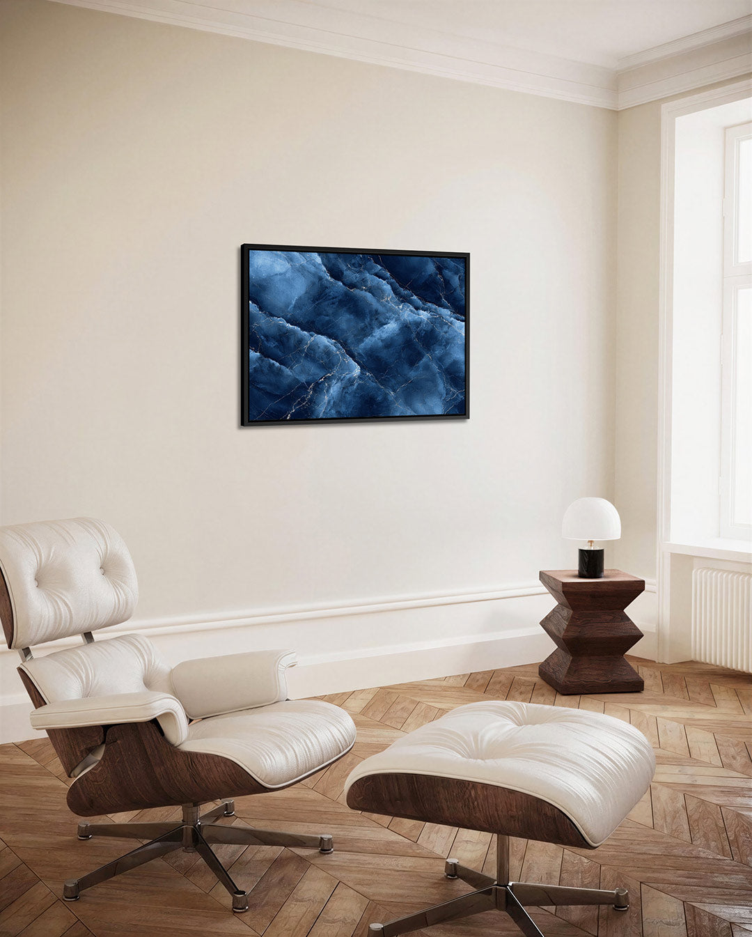 Marmer blauwe patronen Kunstwerk