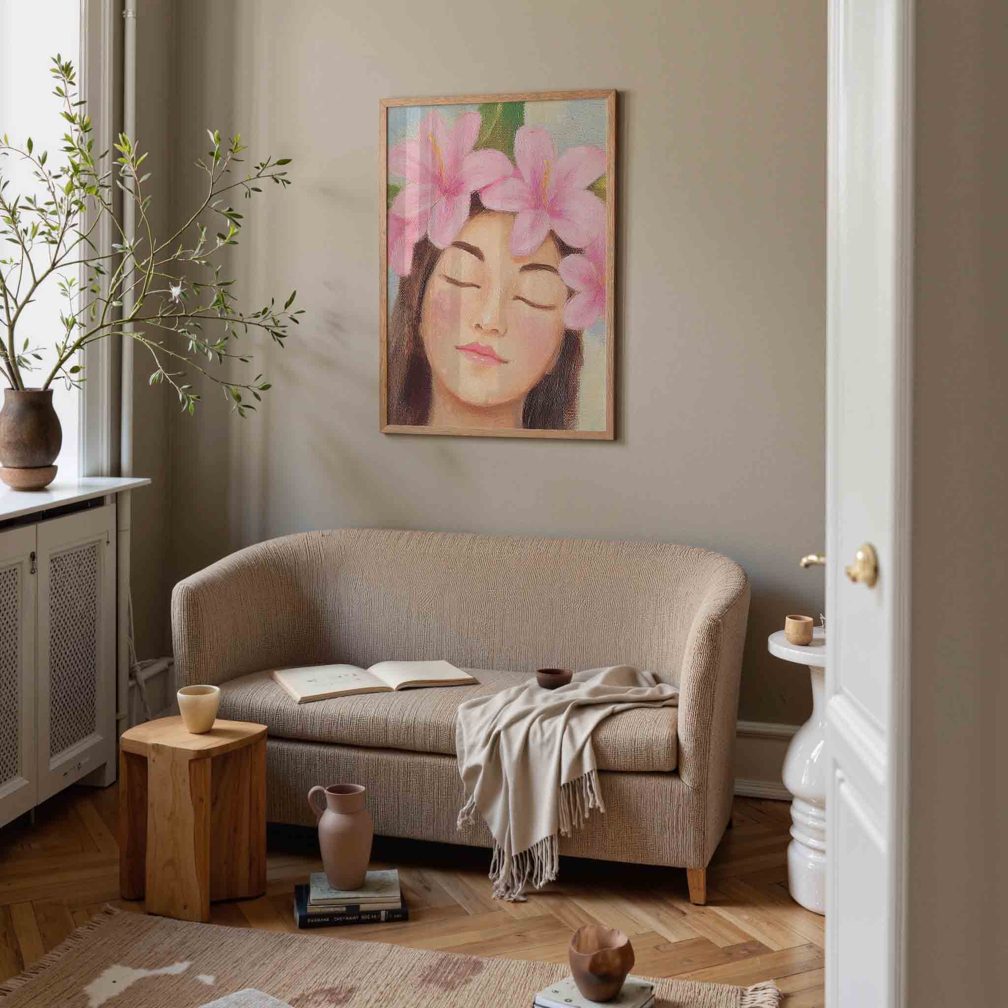 Vrouw met bloemen Poster