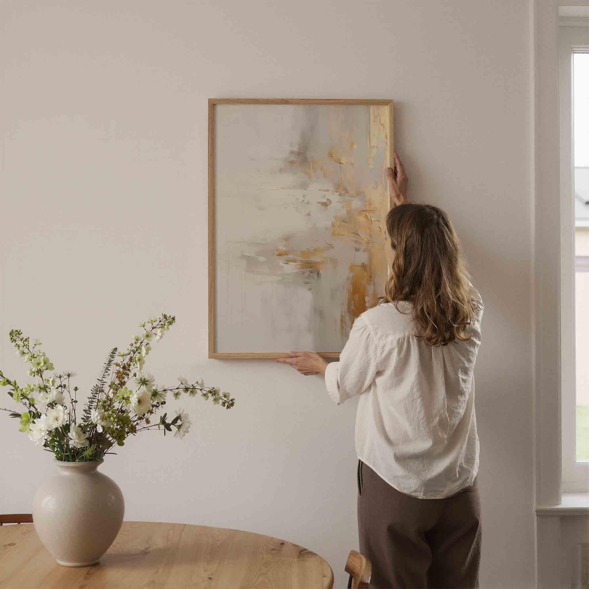 Goud en wit abstracte Poster