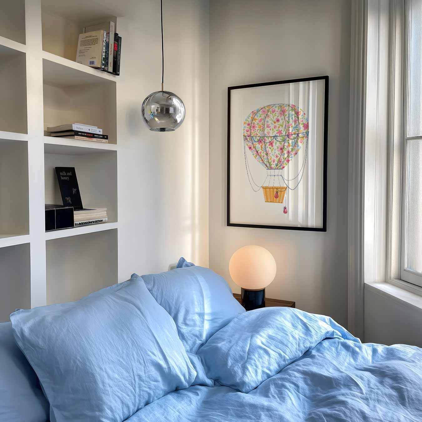Dromerige Bloemenluchtballon Poster-WallArtistic
