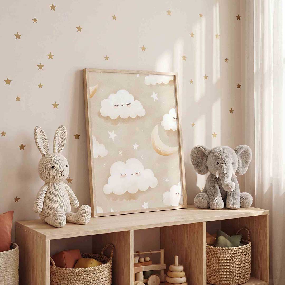 Slapende wolken en maan Poster