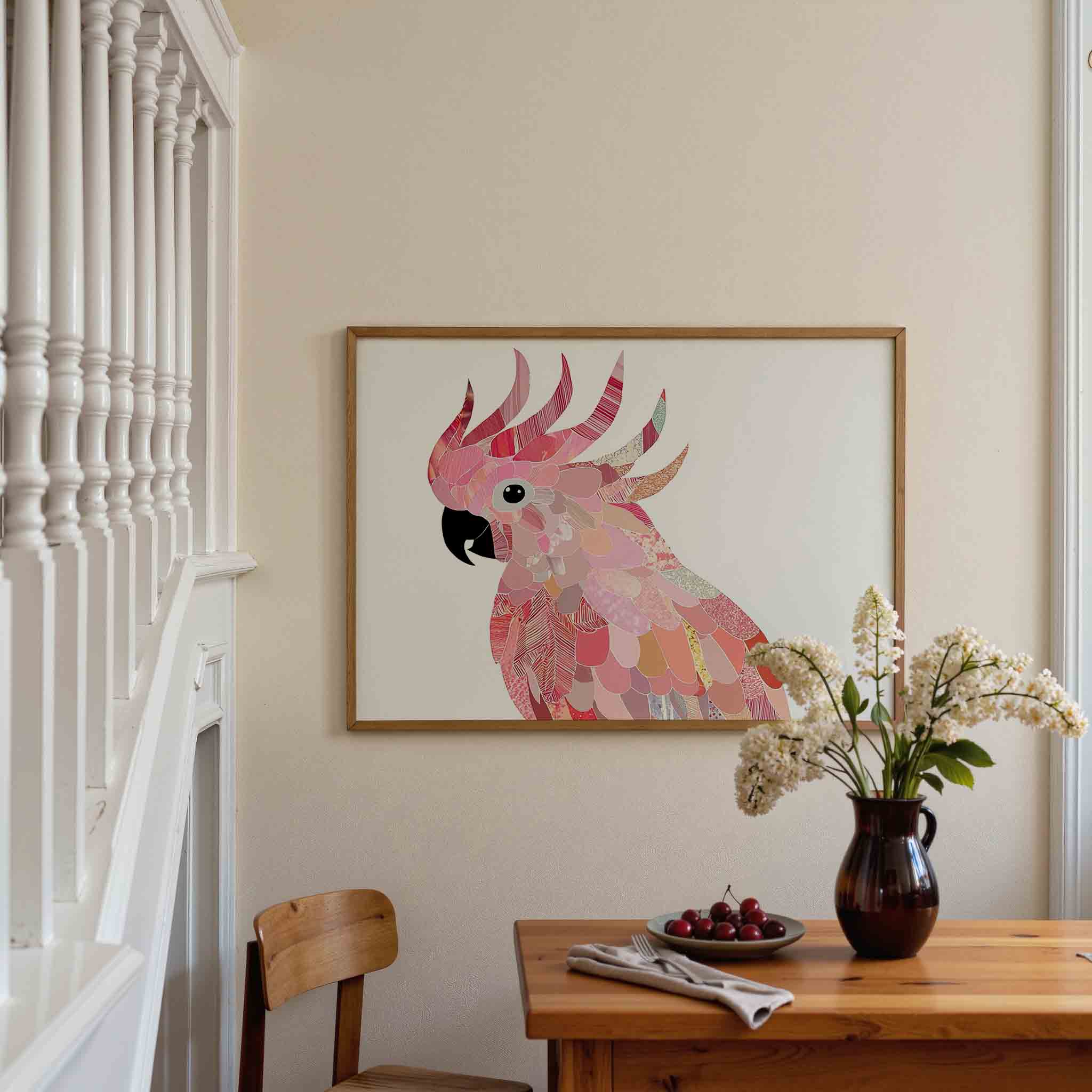 Papegaai in roze tinten Poster