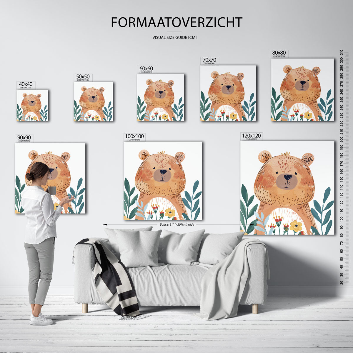 Beer met bloemen Poster