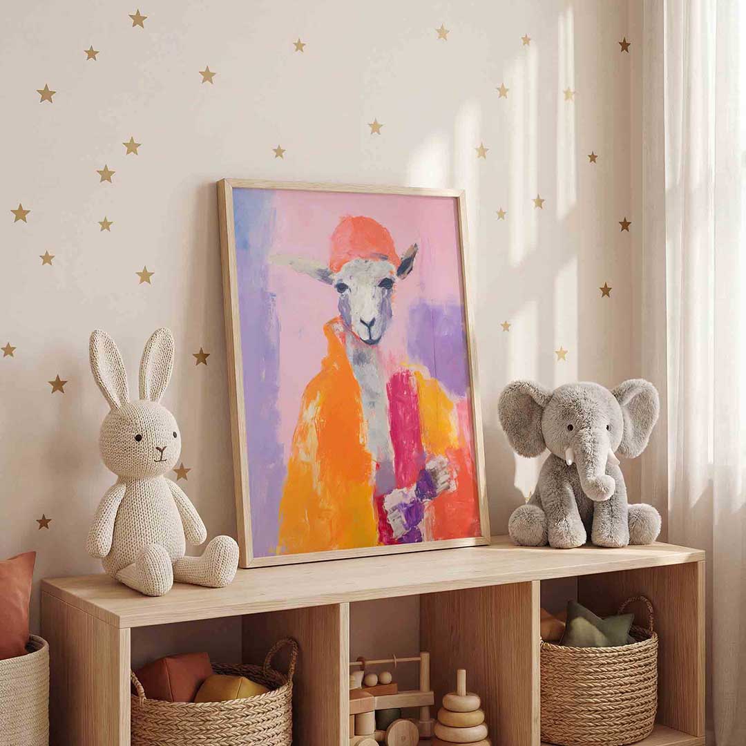 Schaap met oranje muts Poster