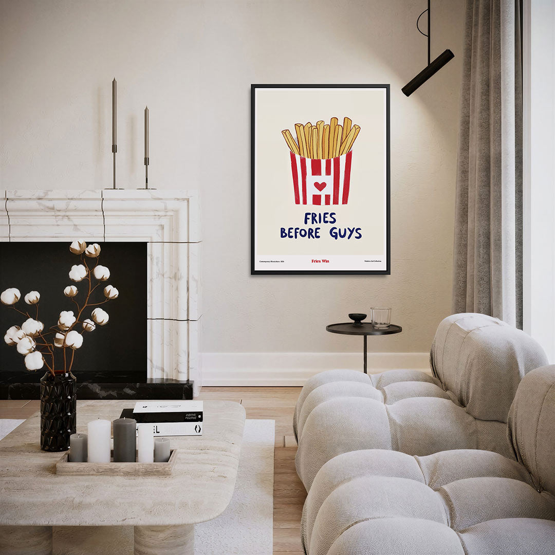 Speelse frietjes illustratie Kunstwerk
