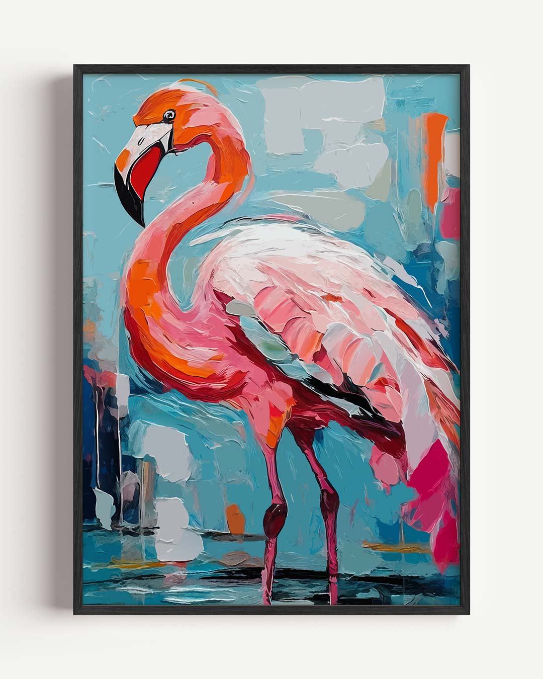 Kleurrijke Flamingo Wanddecoratie Poster-WallArtistic