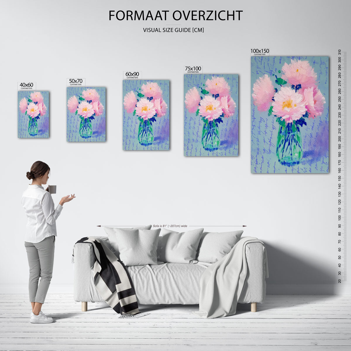Bloemen in vaas Kunstwerk
