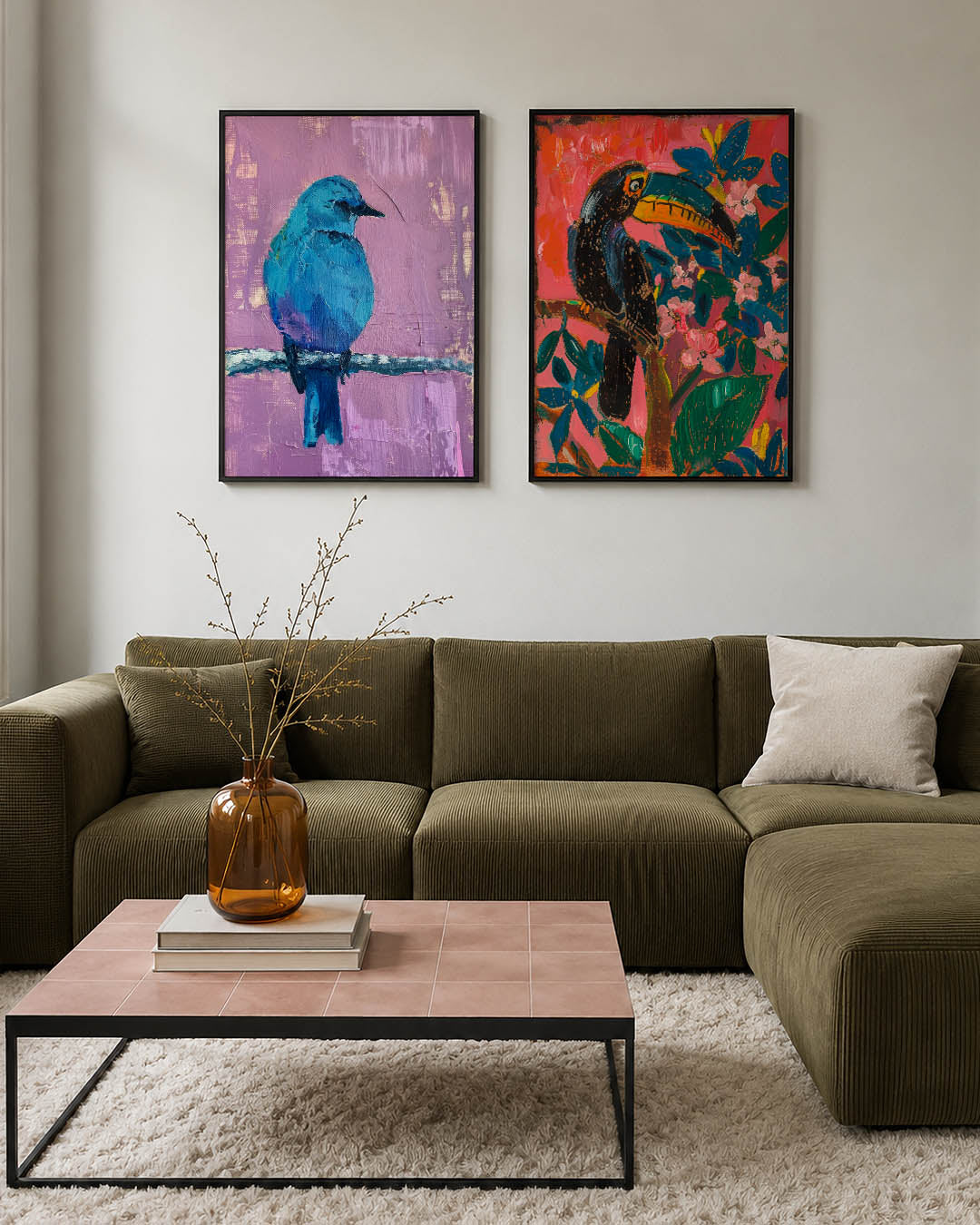 Kleurrijke vogel Posterset