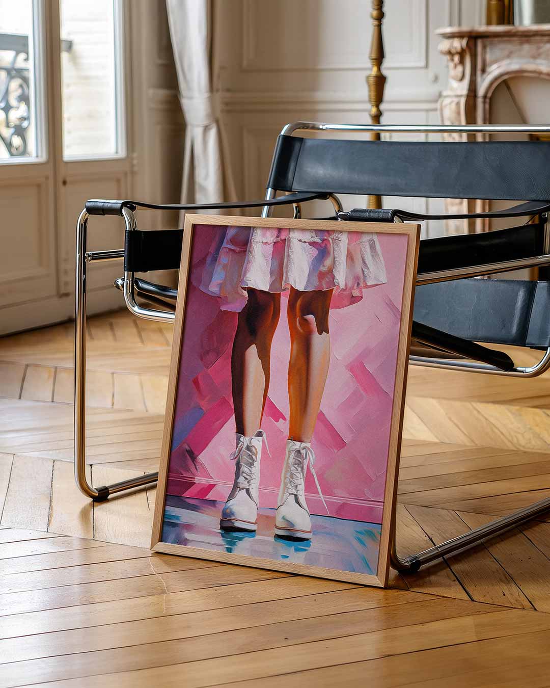 Vrouwelijke Elegantie in Roze Poster-WallArtistic
