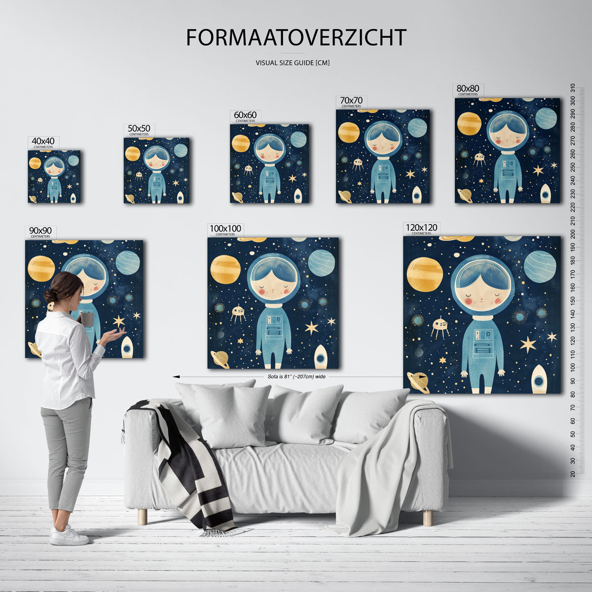 Astronaut en planeten Poster