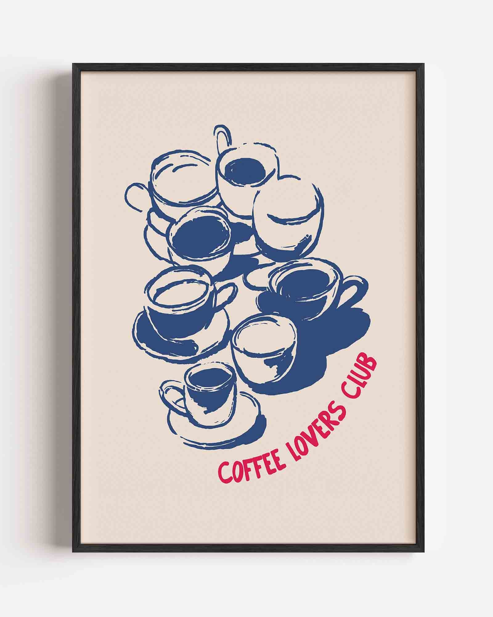 Koffiekopjes illustratie Poster