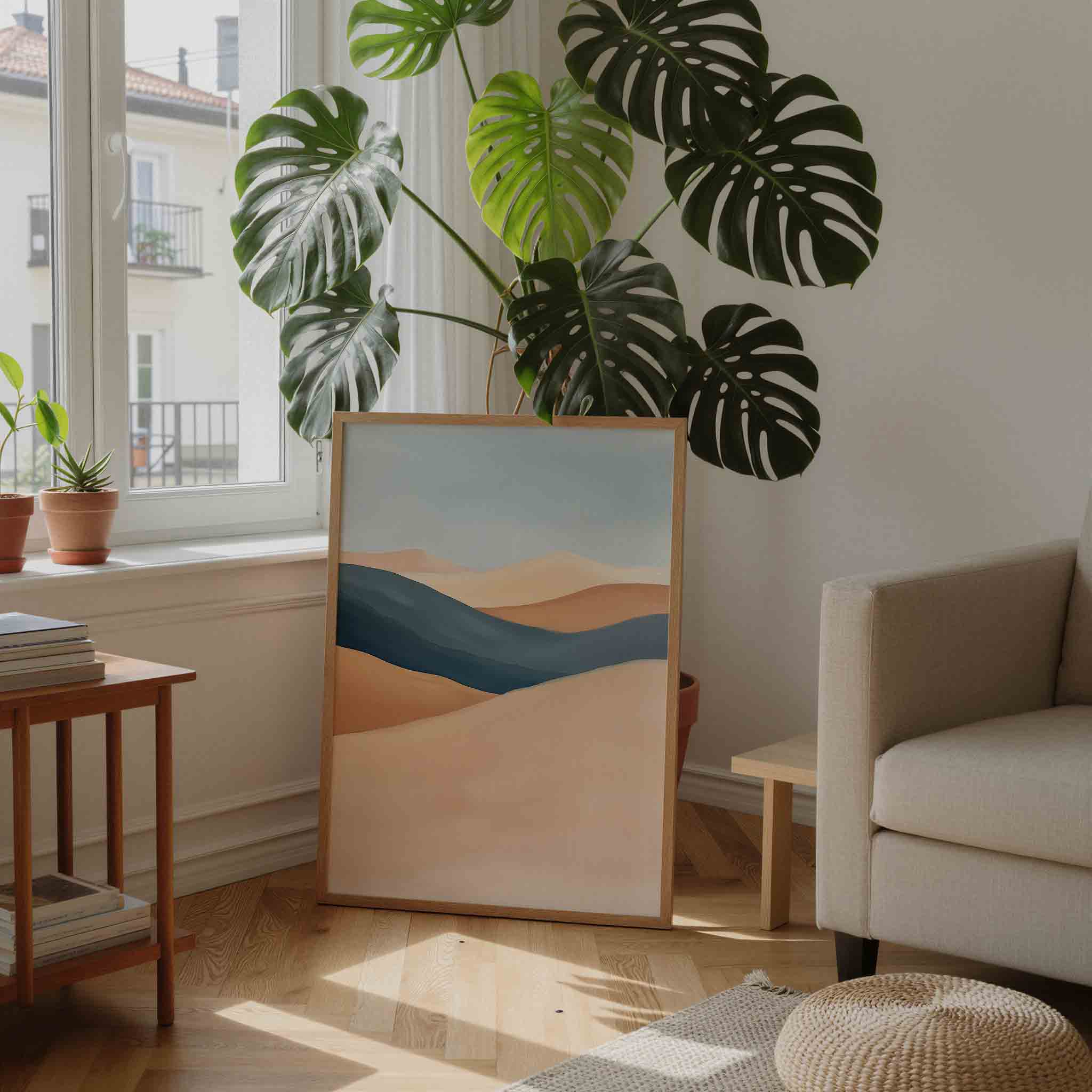 Landschap met golvende lijnen Poster