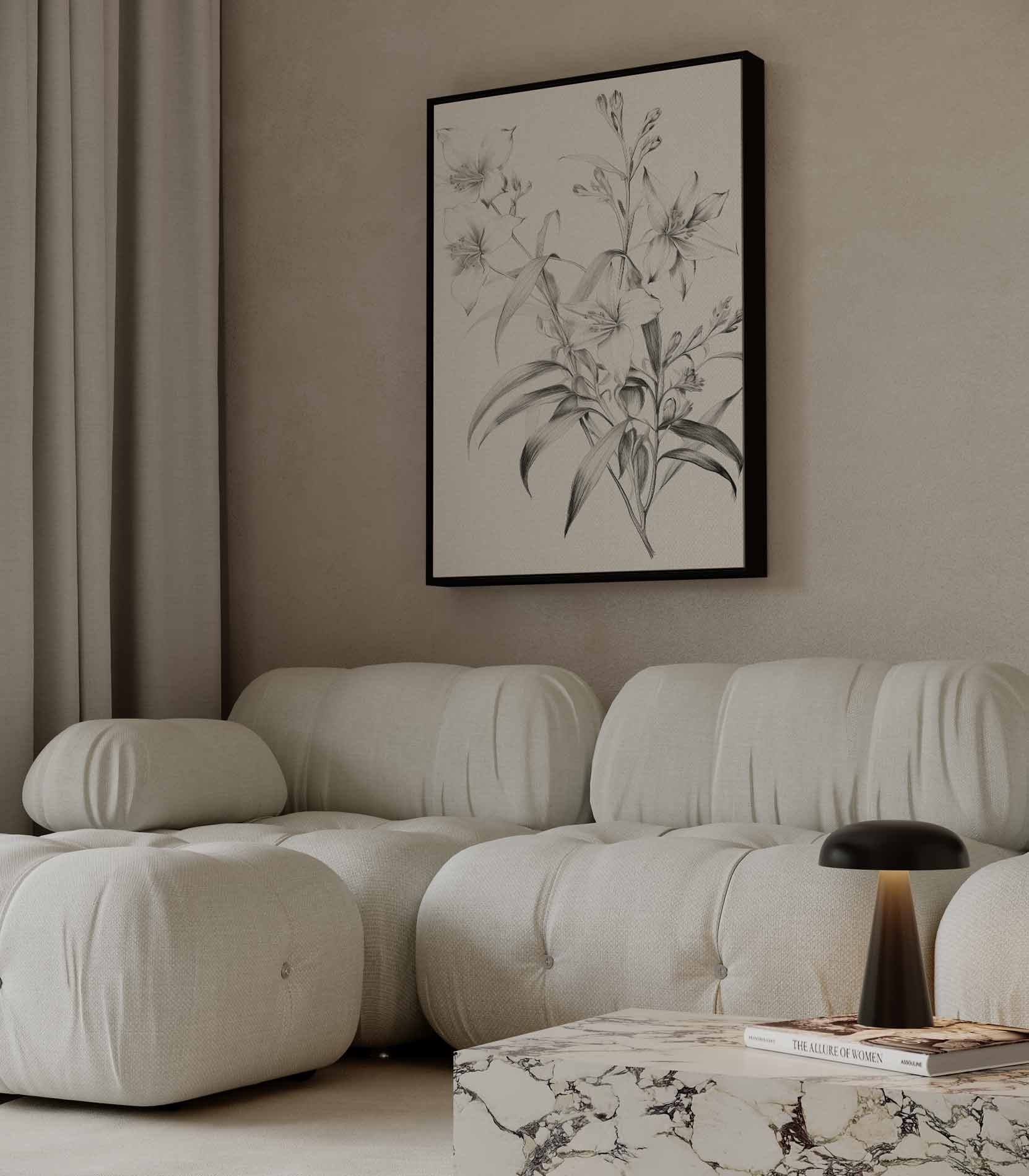 Elegante Bloemschildering Kunstwerk-canvas-dibond-plexiglas-wanddecoratie-WallArtistic
