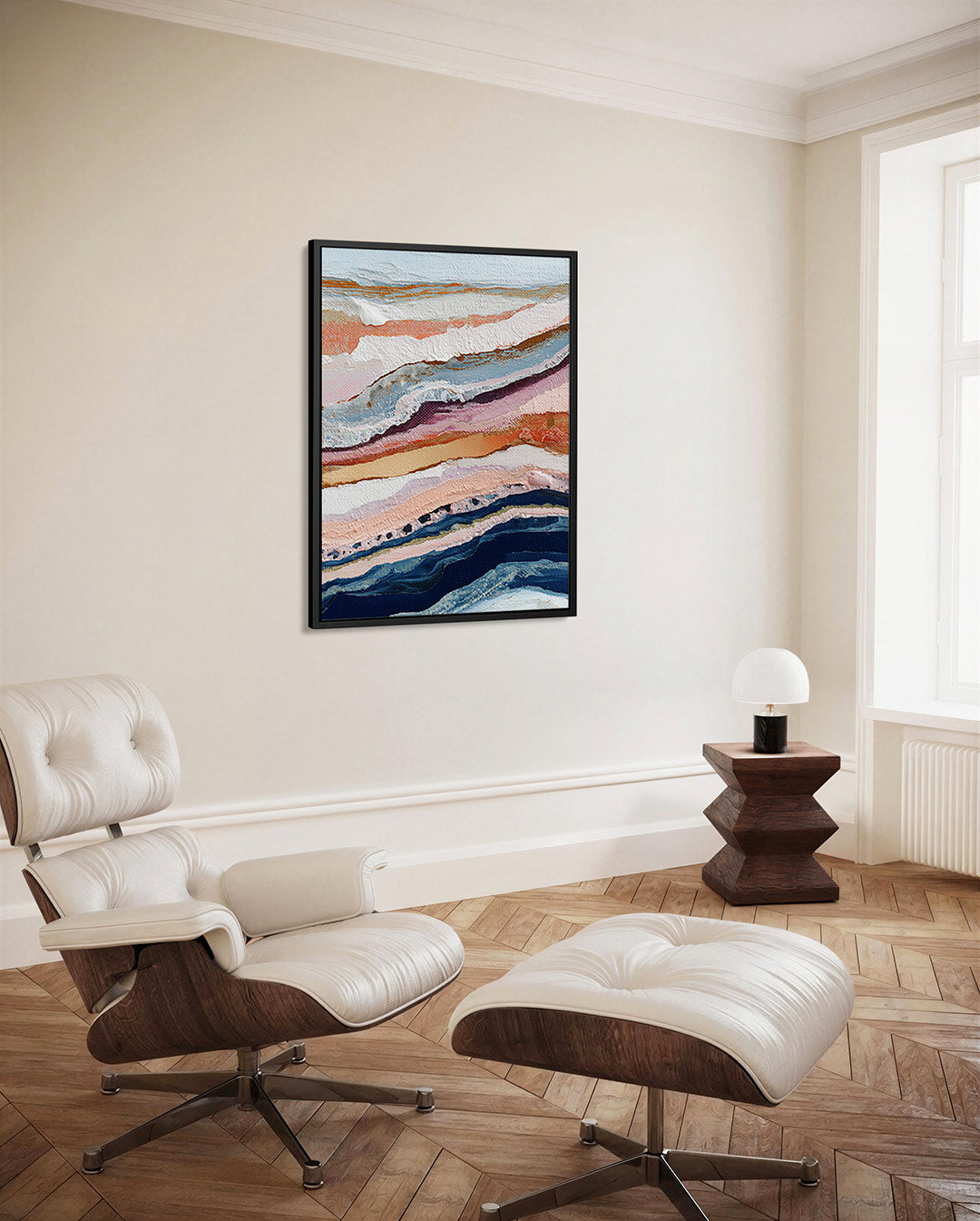 Gelaagde kleurencompositie Kunstwerk