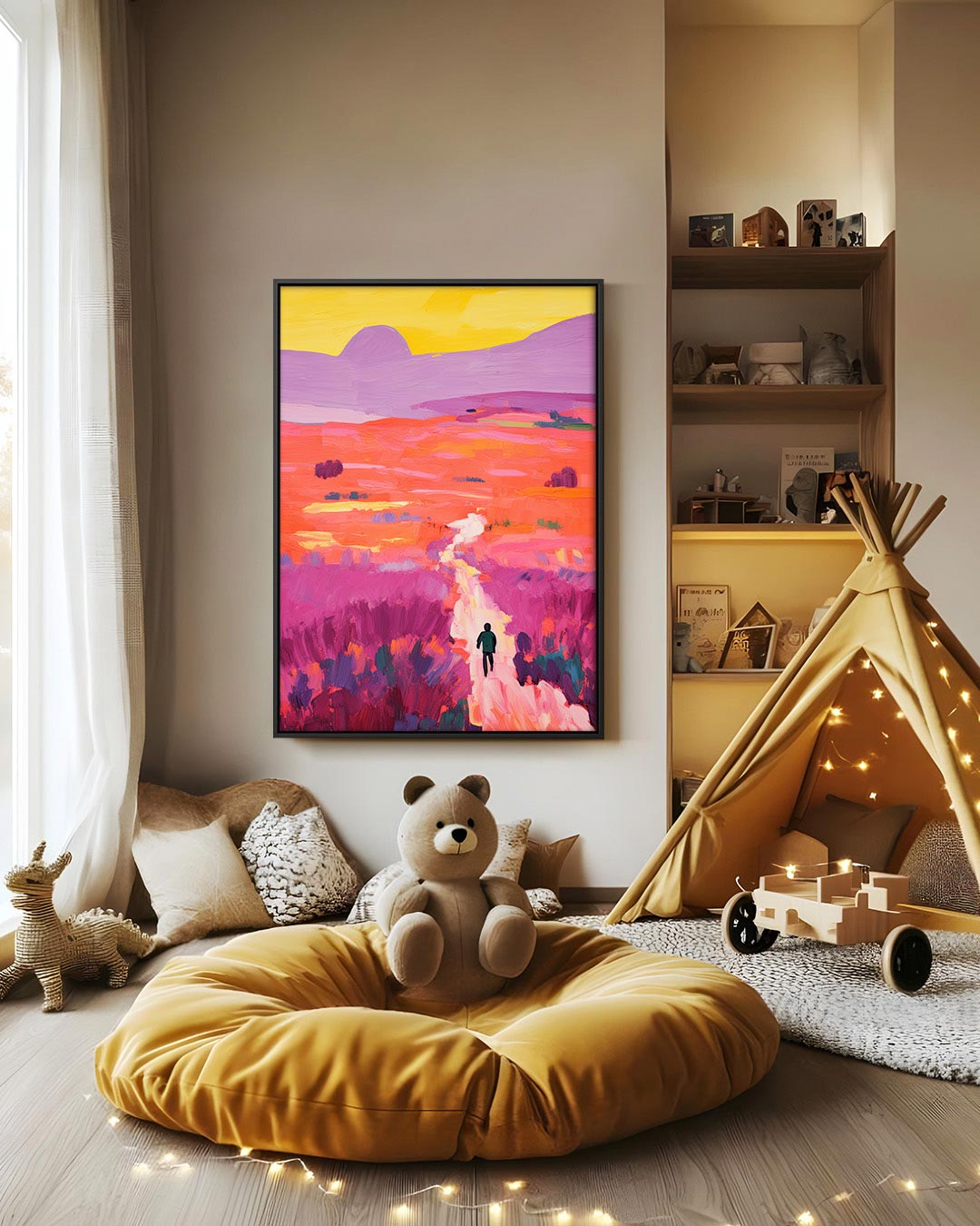 Kleurrijke landschap wandeling Kunstwerk