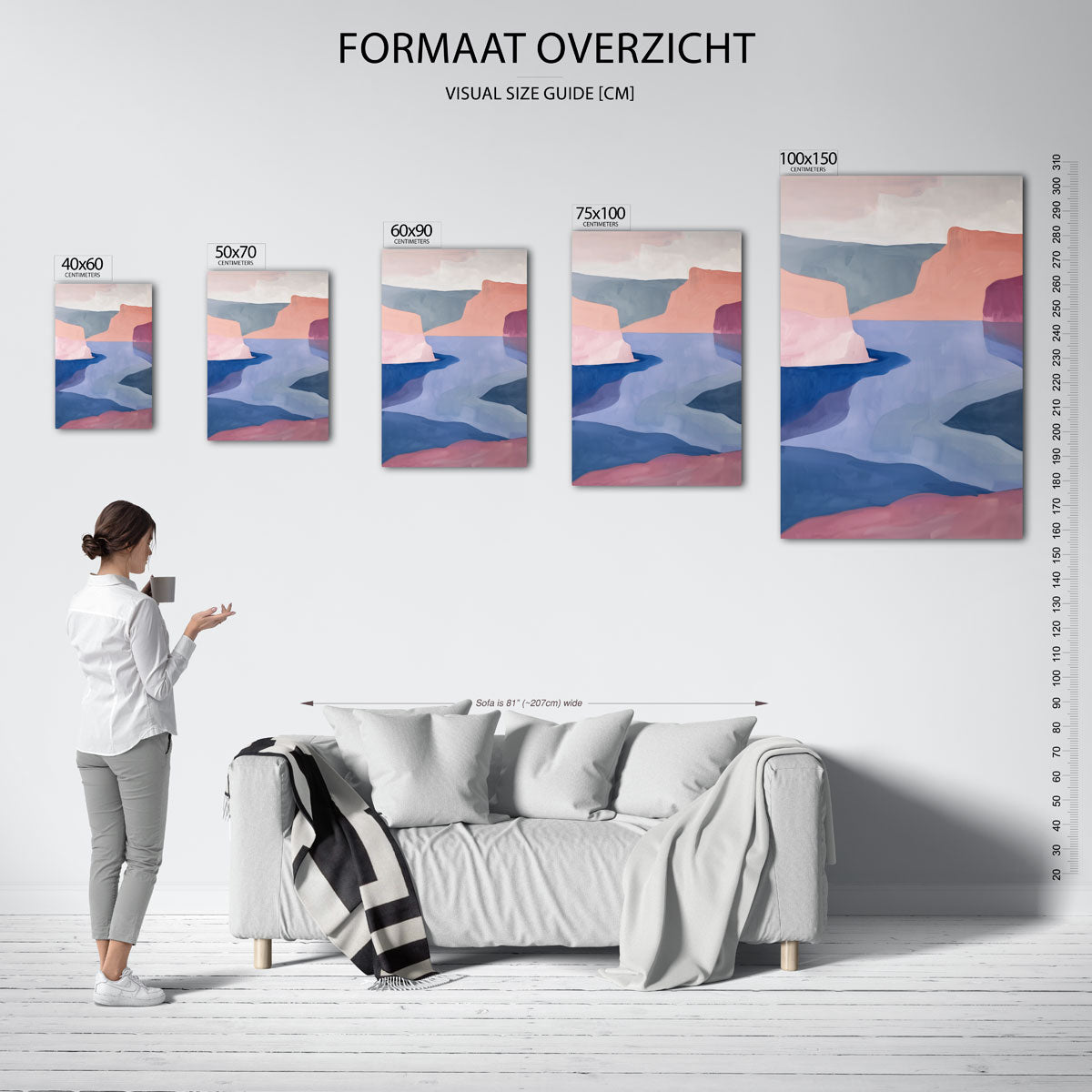 Kleurrijke landschap vormen Kunstwerk