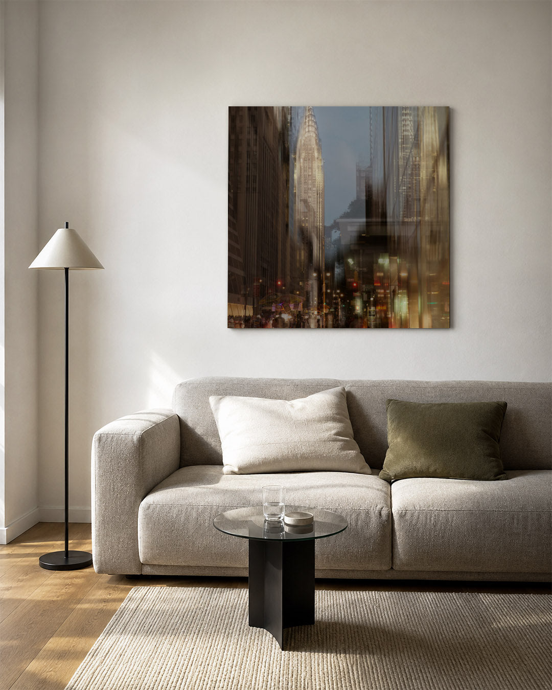 Stedelijke nachtreflecties Kunstwerk