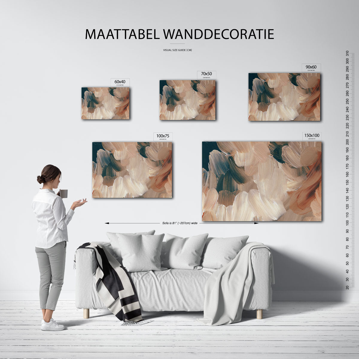 Organische borstelvegen Kunstwerk
