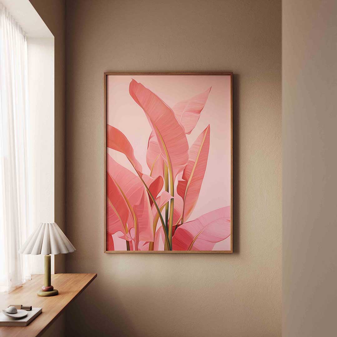 Roze bladeren Poster