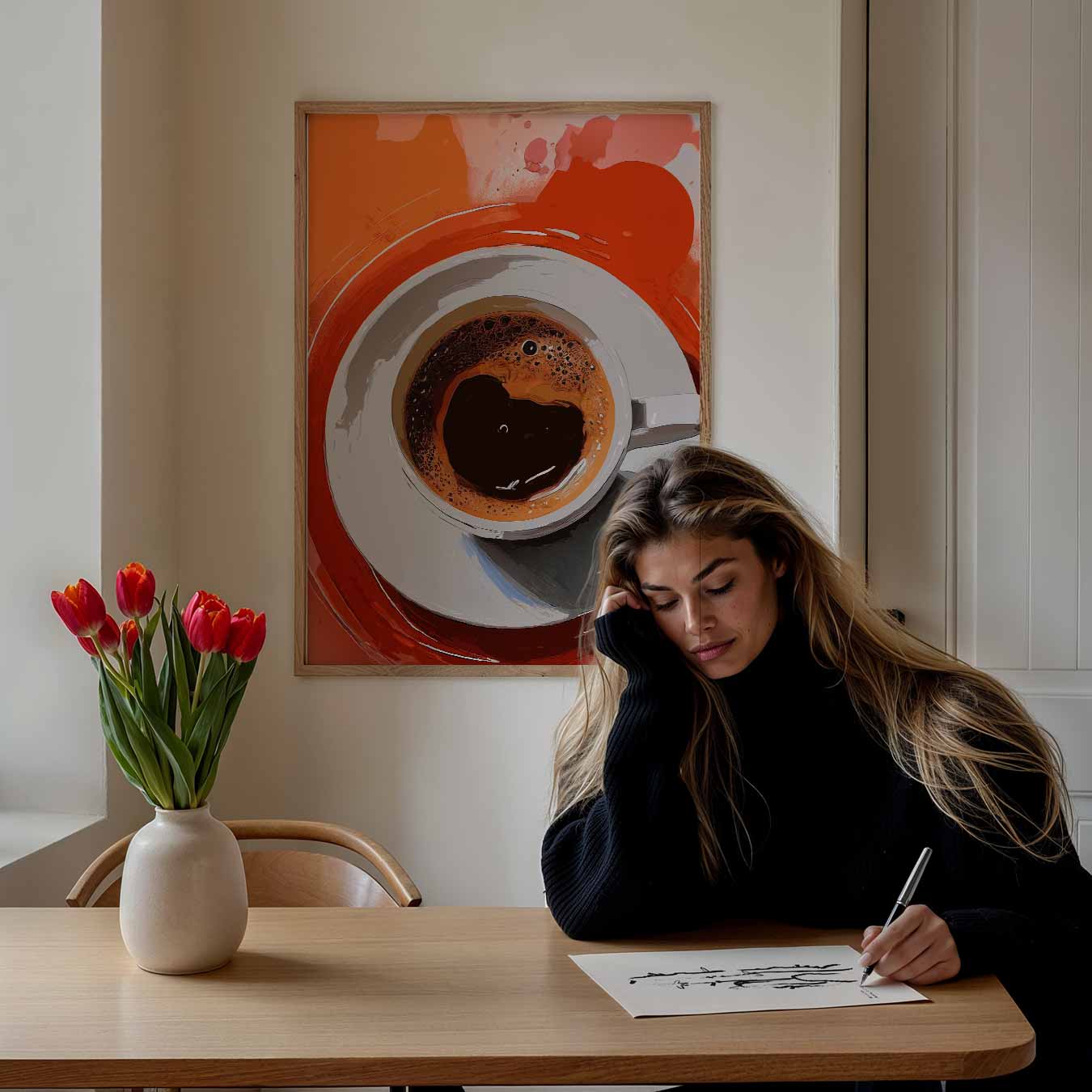 Warm Hart Cappuccino Poster-WallArtistic