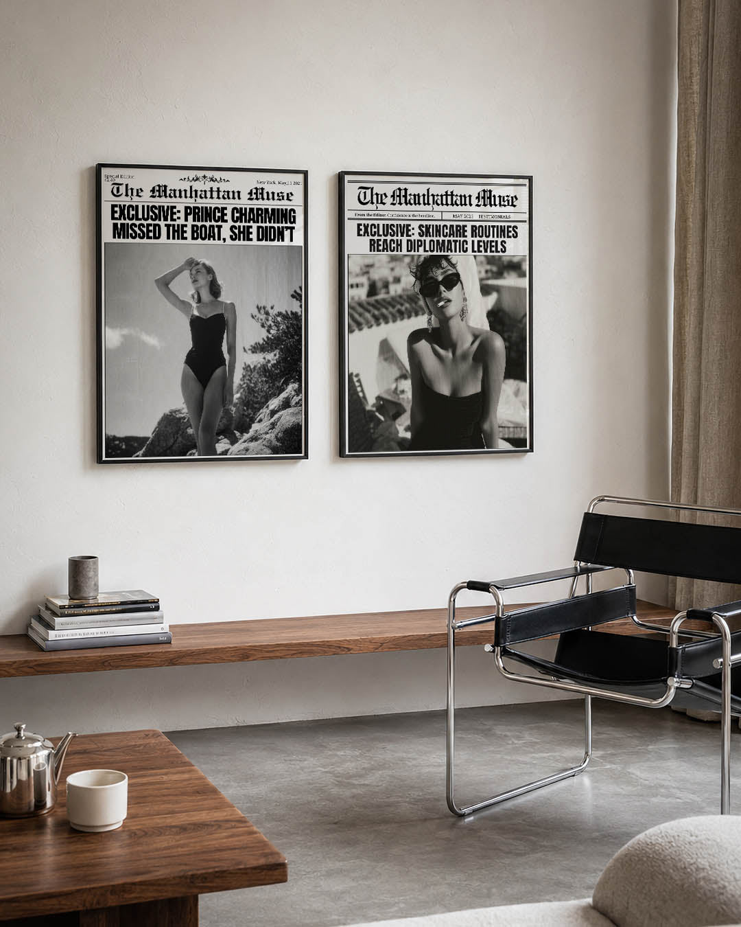 Zwart wit elegantie Posterset