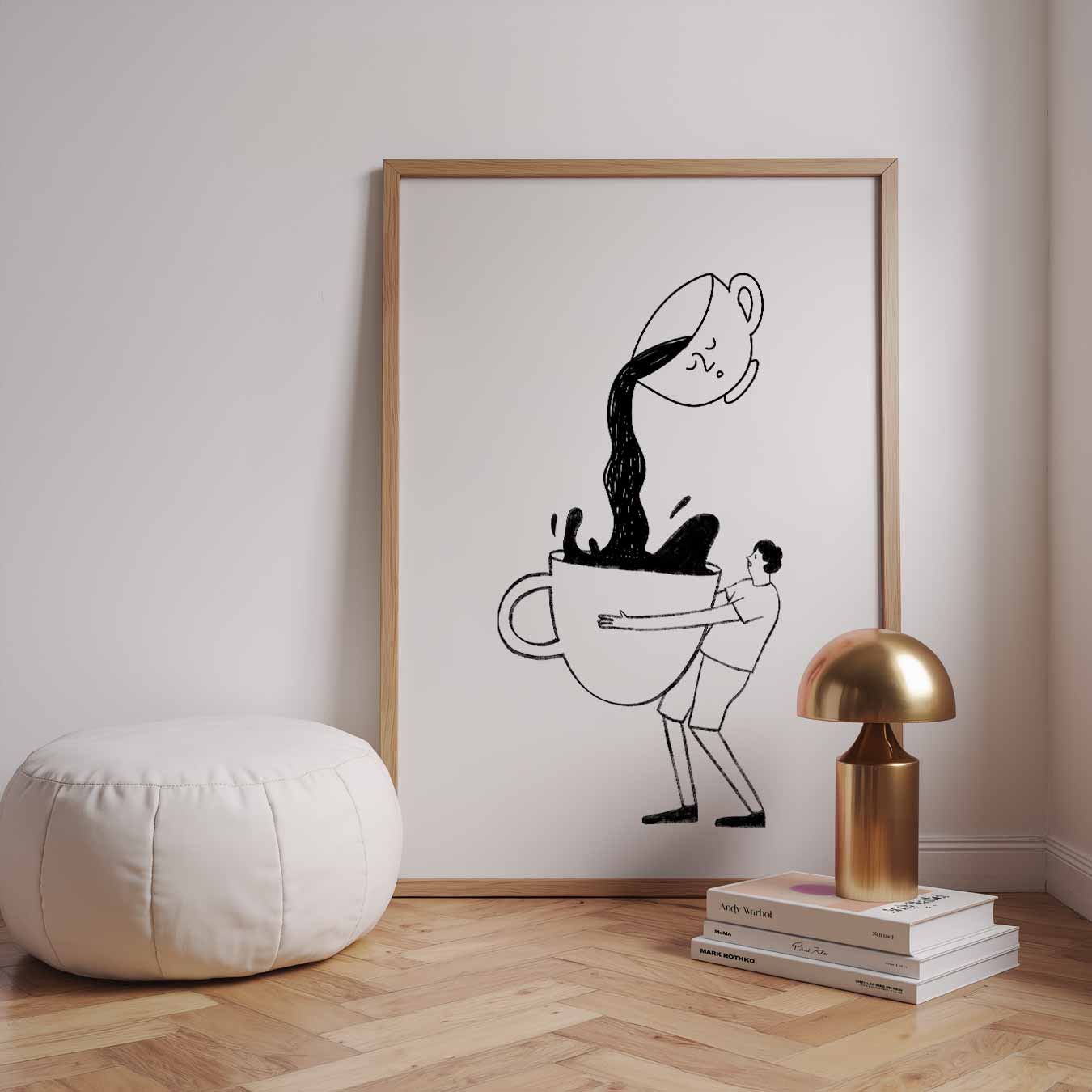 Koffieliefde Illustratie Poster-WallArtistic