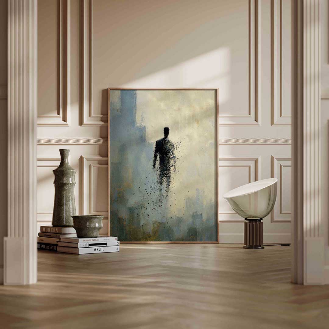 Figuur in mist Poster
