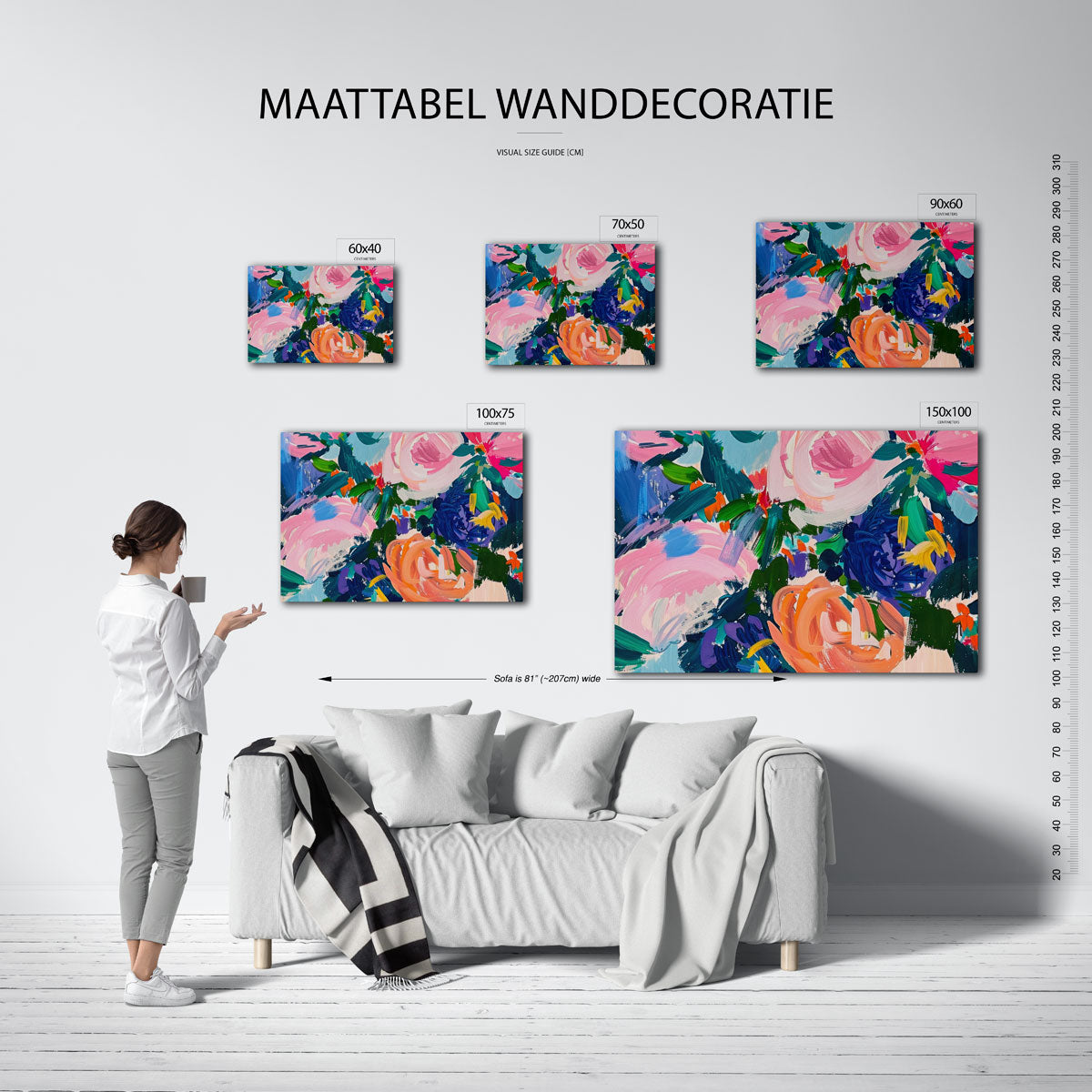 Kleurrijke bloemenvormen Kunstwerk