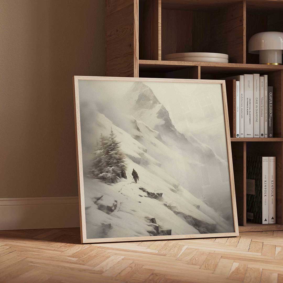 Berglandschap met sneeuw Poster