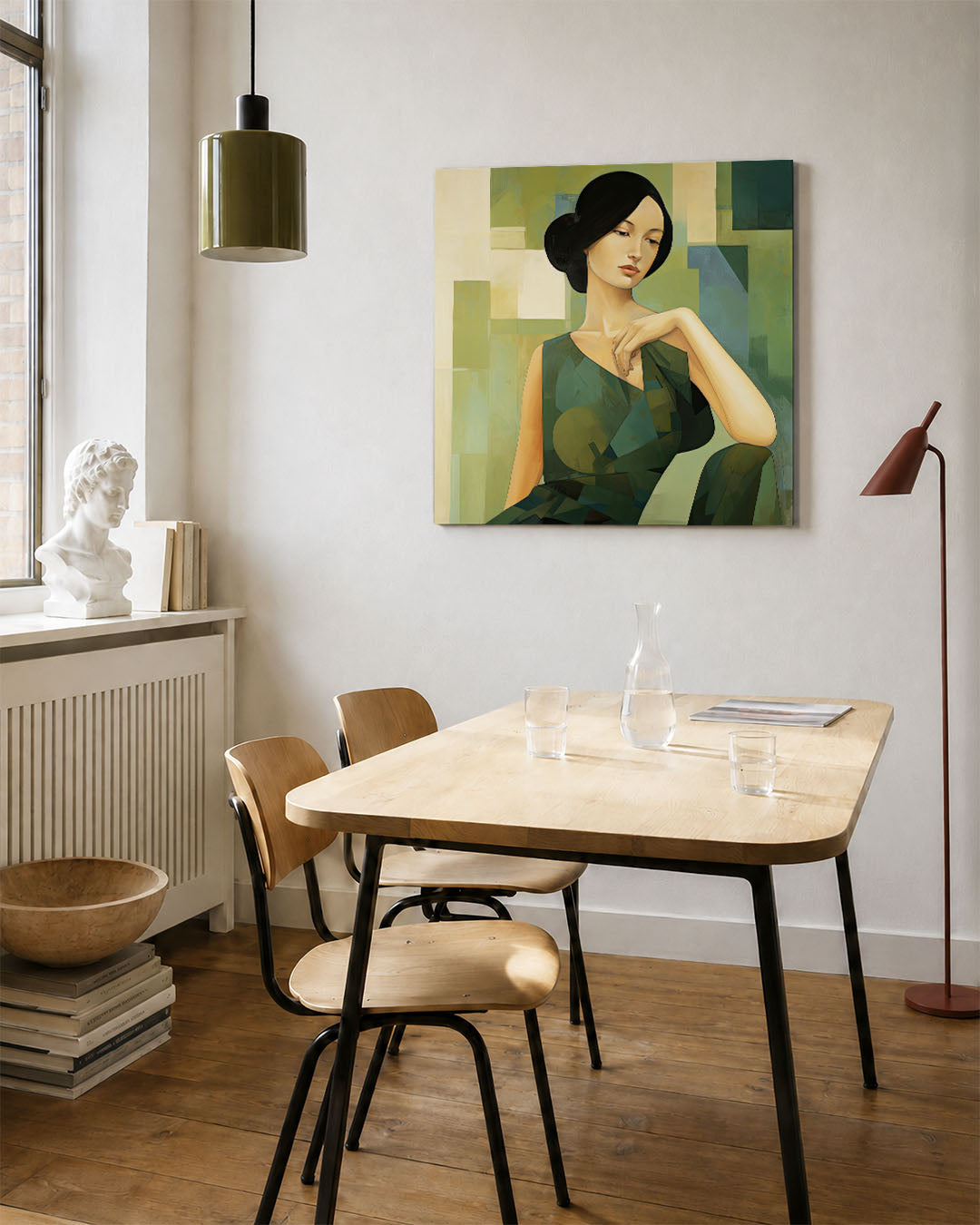 Vrouwelijk portret geometrisch Kunstwerk