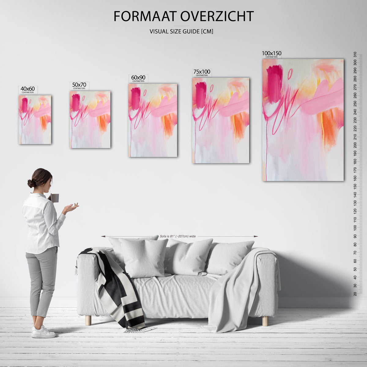 Vloeiende kleurencompositie Kunstwerk