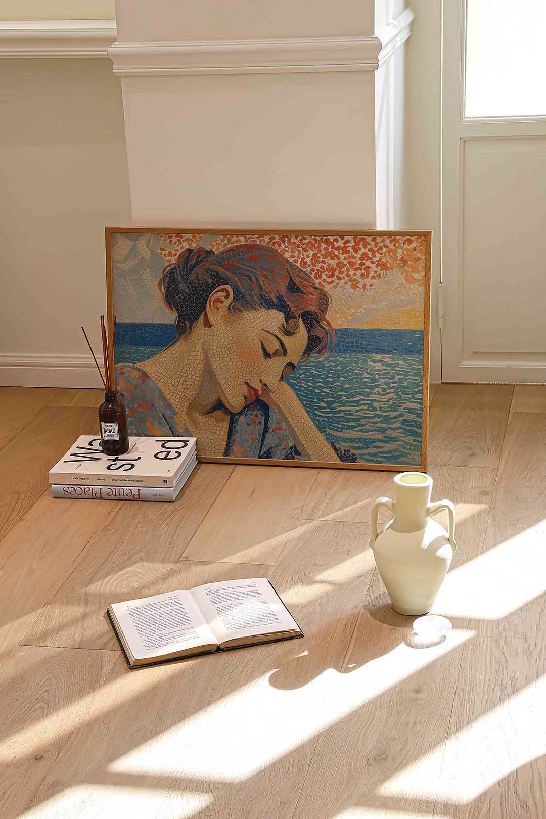 Vrouw bij zee Poster