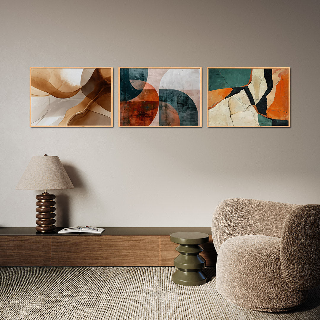 Vloeiende kleurvlakken Posterset