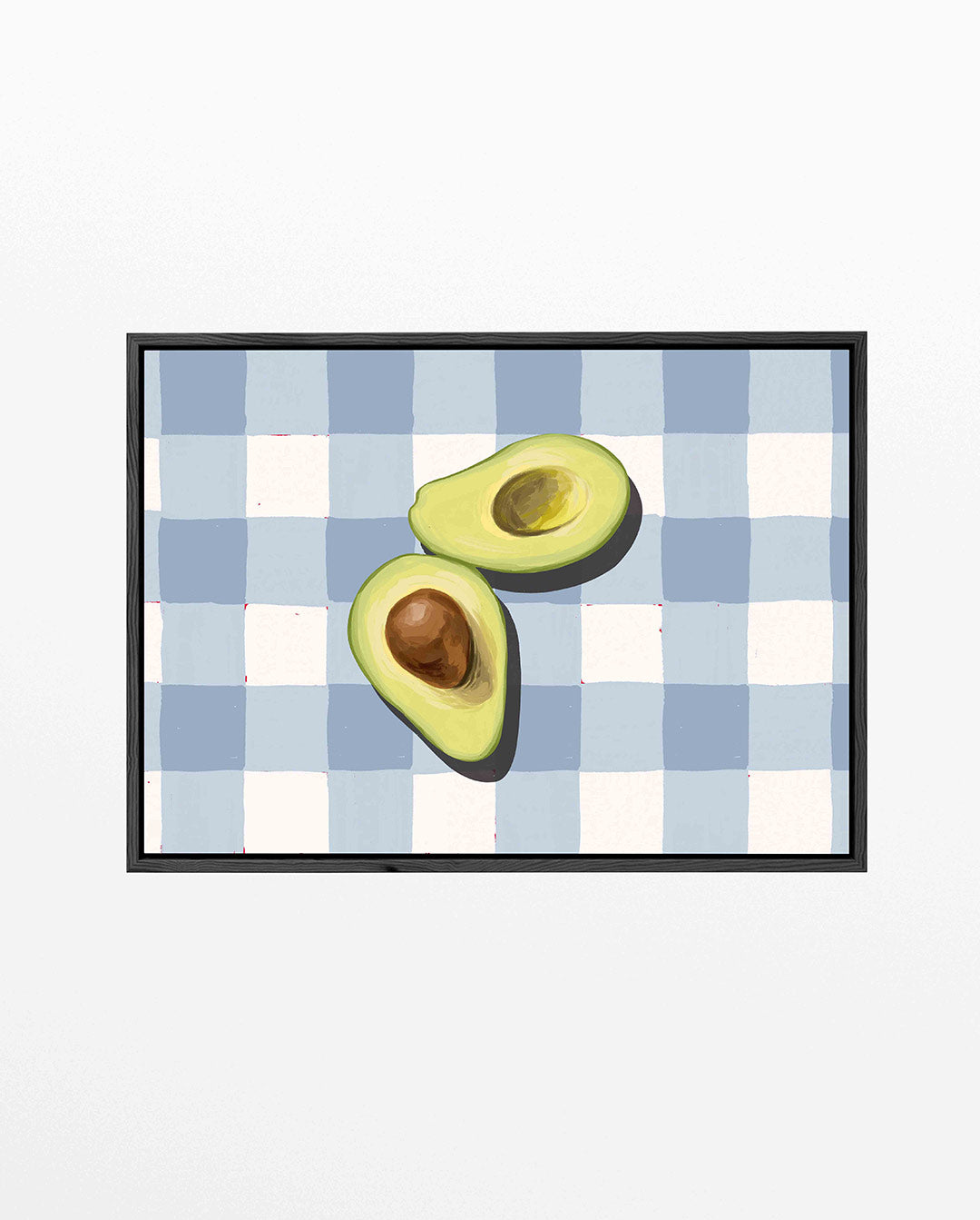 Avocado op geruit patroon Kunstwerk
